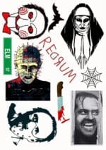 Horror Movie A5 Tattoo Sheet No 1