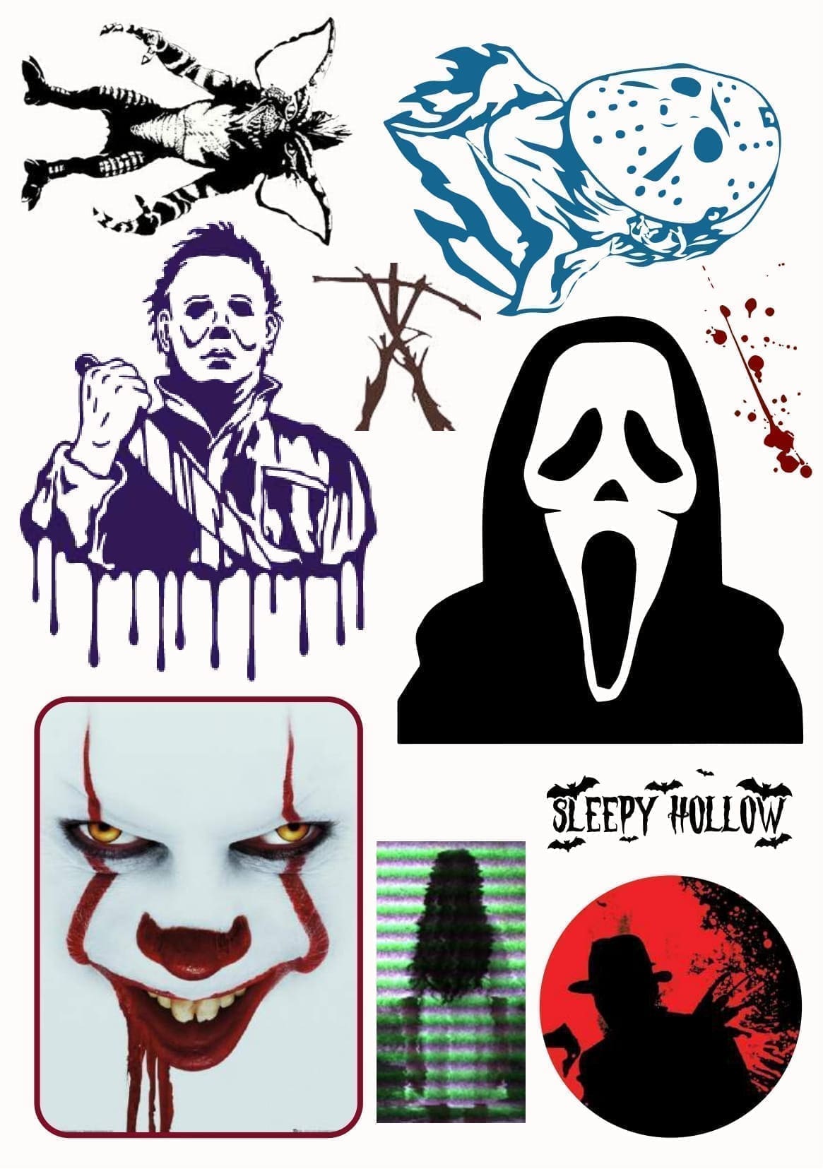Horror Movie A5 Tattoo Sheet No 2