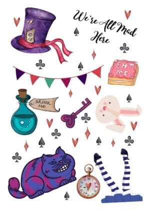 Alice In Wonderland A5 Sheet