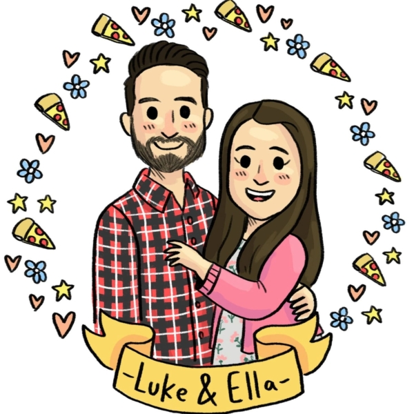 Cartoon Couple with interests