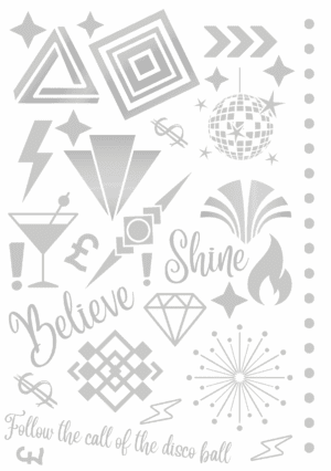 Silver Foil Designs A5 Sheet No 1