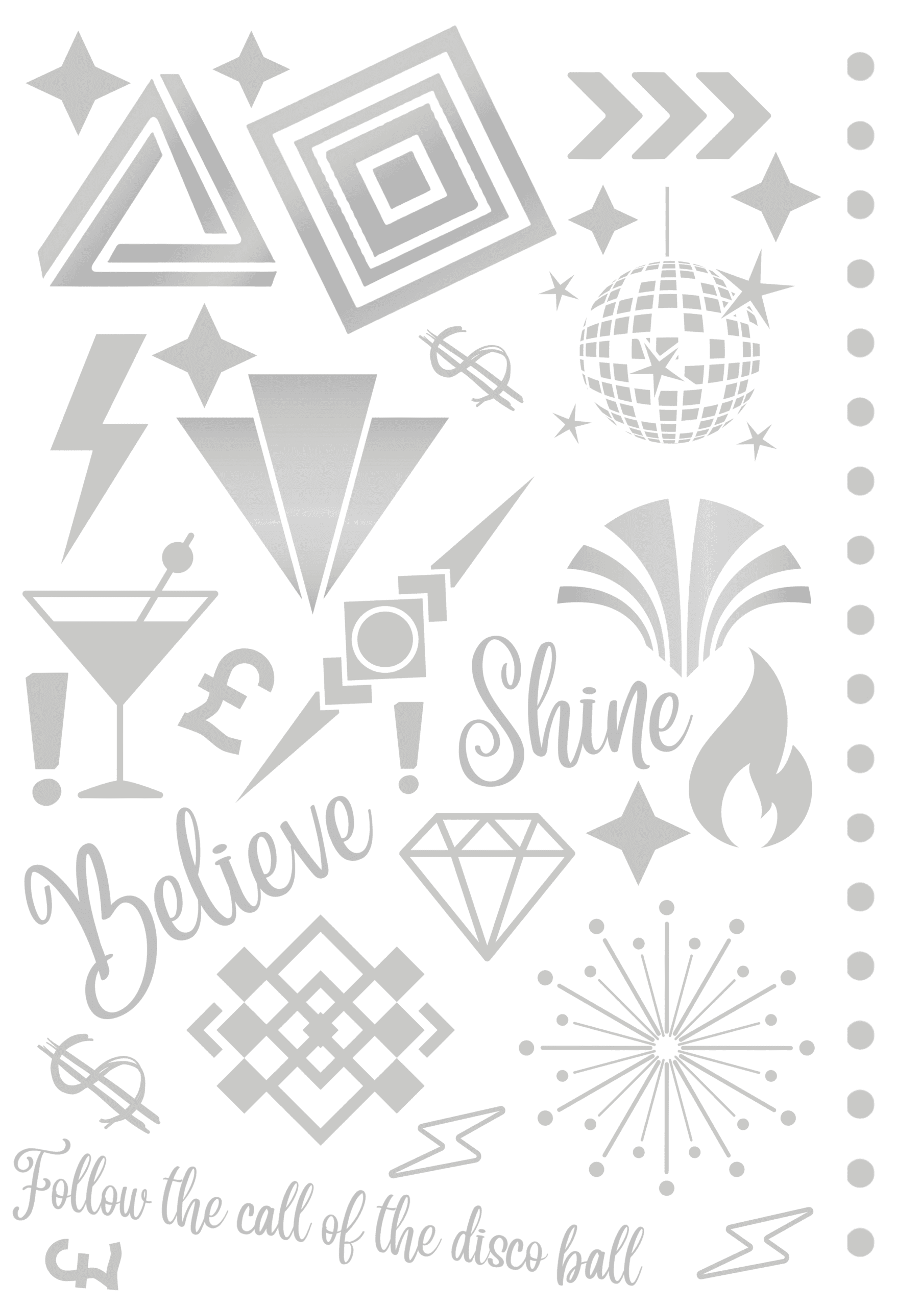 Silver Foil Designs A5 Sheet No 1
