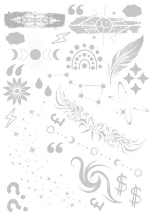 Silver Foil Designs A5 Sheet No 2