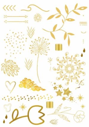 Gold Foil Designs A5 Sheet No 2