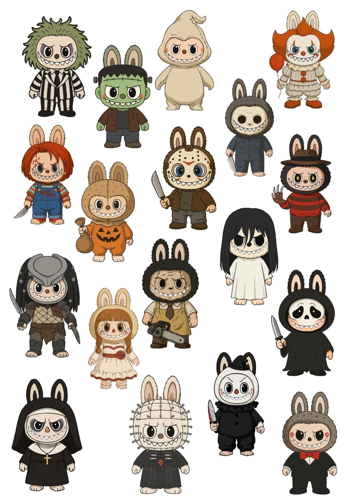 Labubu Horror Icons Halloween A5 Sheet Doris Loves