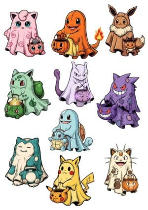 Pokémon Ghosties Halloween A5 Sheet
