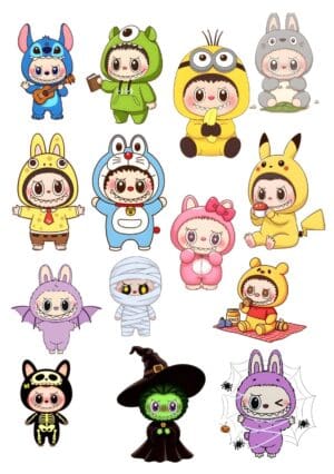Labubu x Pop Culture Cosplay A5 Sheet